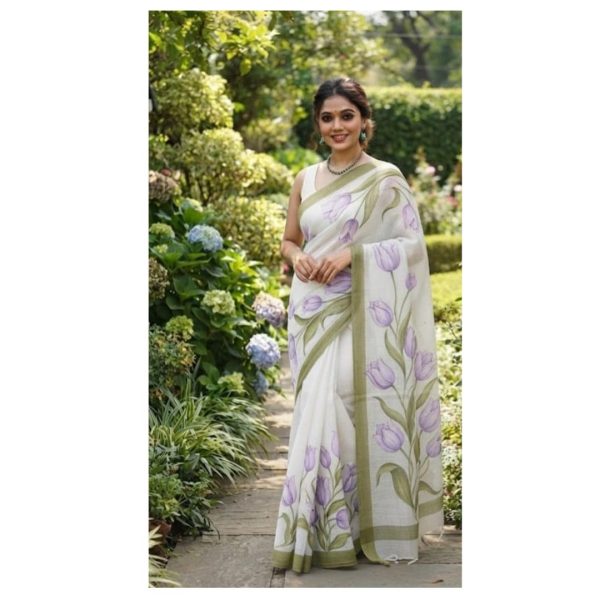 Hand Fabric Saree Cotton